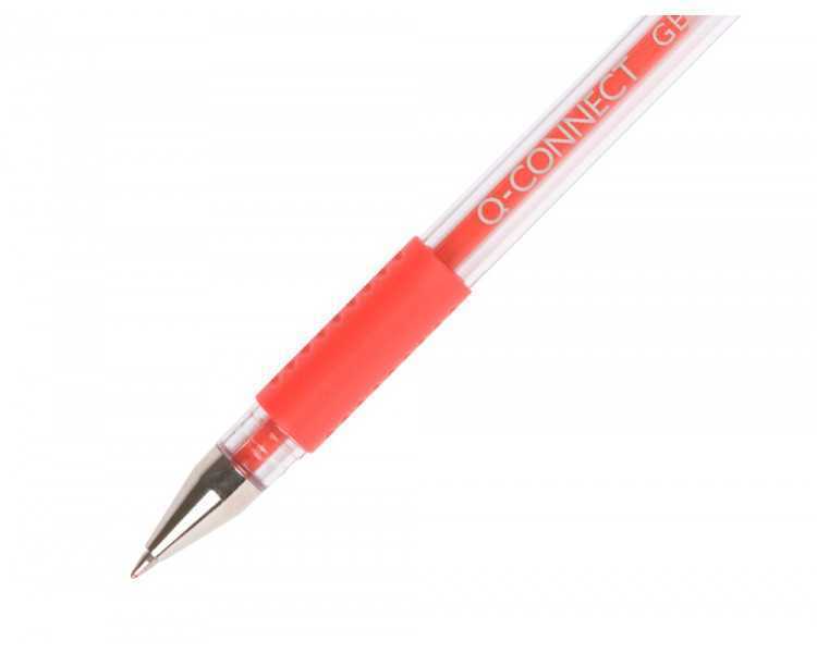 Boligrafo q-connect tinta gel rojo 0,7 mm sujecion de caucho