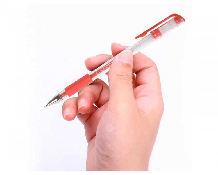 Boligrafo q-connect tinta gel rojo 0,7 mm sujecion de caucho