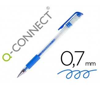Boligrafo q-connect tinta gel azul 0,7 mm sujecion de caucho