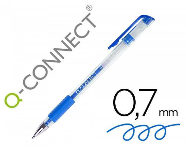 Boligrafo q-connect tinta gel azul 0,7 mm sujecion de caucho