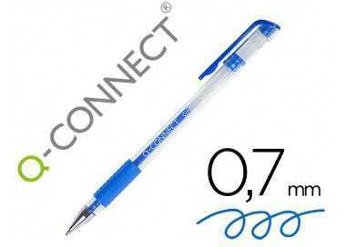 Boligrafo q-connect tinta gel azul 0,7 mm sujecion de caucho