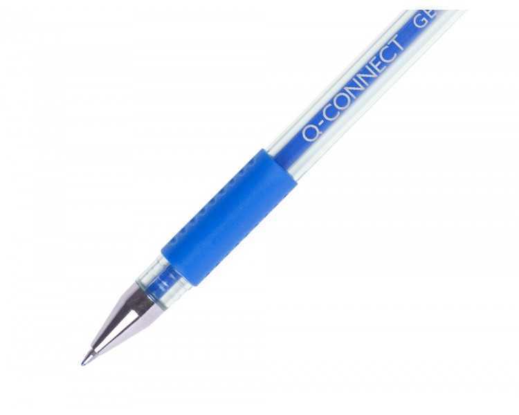 Boligrafo q-connect tinta gel azul 0,7 mm sujecion de caucho