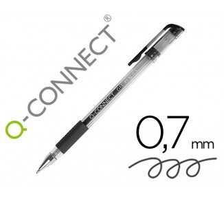 Boligrafo q-connect tinta gel negro 0,7 mm sujecion de caucho