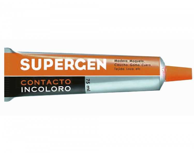 Pegamento supergen contacto incoloro 75 ml unidad
