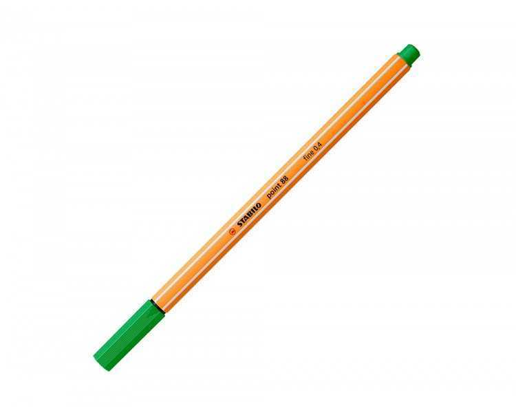 Rotulador stabilo punta de fib ra point 88 verde hoja punta fina 0,4mm