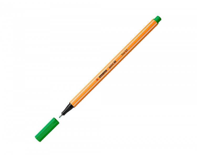 Rotulador stabilo punta de fib ra point 88 verde hoja punta fina 0,4mm