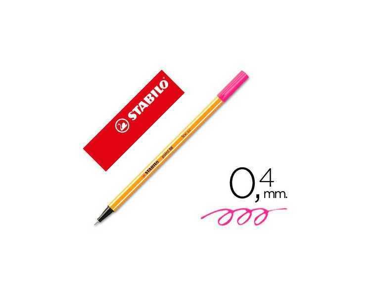 Rotulador stabilo punta de fib ra point 88 rosa punta fina 0,4mm
