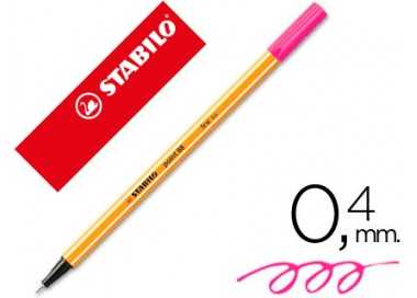 Rotulador stabilo punta de fib ra point 88 rosa punta fina 0,4mm