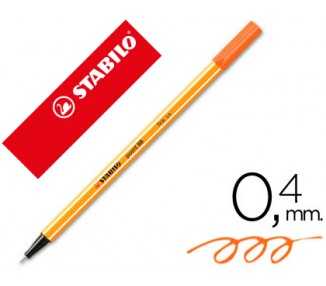 Rotulador stabilo punta de fib ra point 88 naranja punta fina 0,4mm