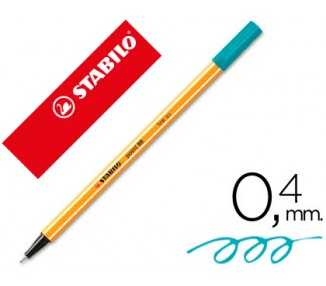 Rotulador stabilo punta de fib ra point 88 azul turquesa punta fina 0,4mm