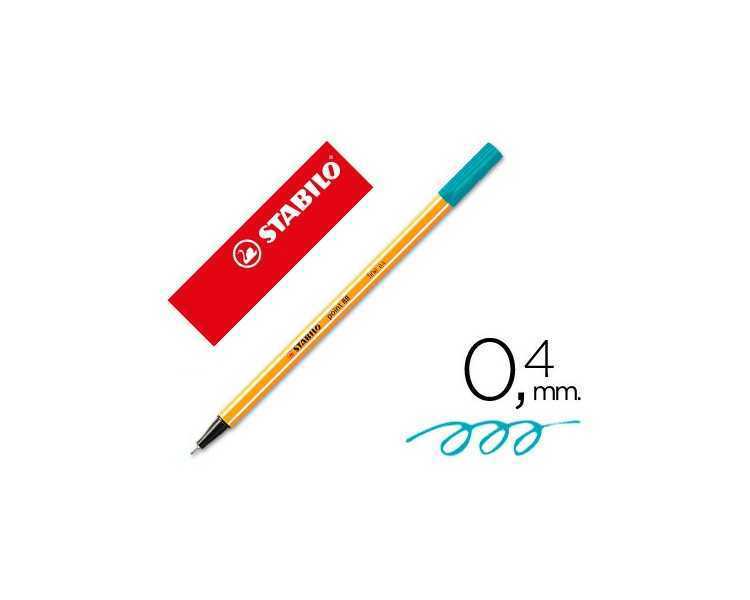 Rotulador stabilo punta de fib ra point 88 azul turquesa punta fina 0,4mm