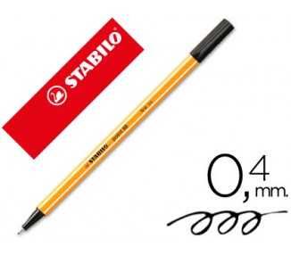 Rotulador stabilo punta de fib ra point 88 negro punta fina 0,4mm