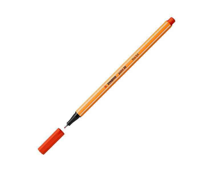 Rotulador stabilo punta de fib ra point 88 rojo punta fina 0,4mm
