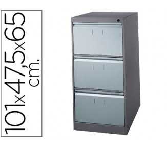 Fichero cajones de suelo metalico de 3 cajones 101 alto,65 prof. 47,5 ancho color gris n.1375