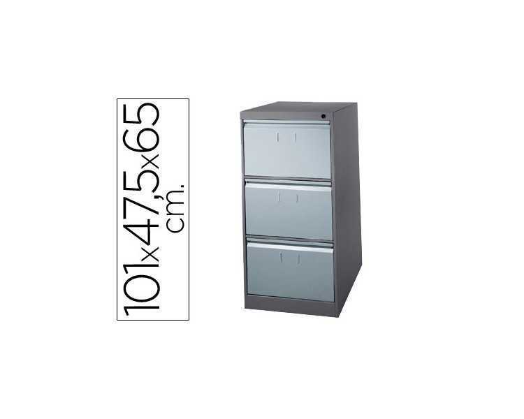 Fichero cajones de suelo metalico de 3 cajones 101 alto,65 prof. 47,5 ancho color gris n.1375