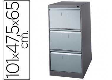 Fichero cajones de suelo metalico de 3 cajones 101 alto,65 prof. 47,5 ancho color gris n.1375