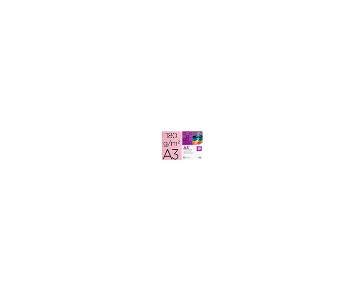 Cartulina liderpapel a3 180g/m2 rosa paquete de 100 hojas
