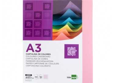 Cartulina liderpapel a3 180g/m2 rosa paquete de 100 hojas Cartulina liderpapel a3 180g/m2 rosa paquete de 100 hojas