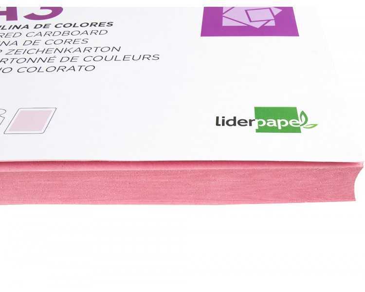 Cartulina liderpapel a3 180g/m2 rosa paquete de 100 hojas