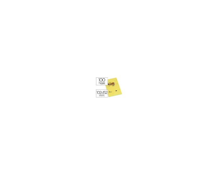 Bloc de notas adhesivas quita y pon post-it 102x152 mm cuadriculado 662