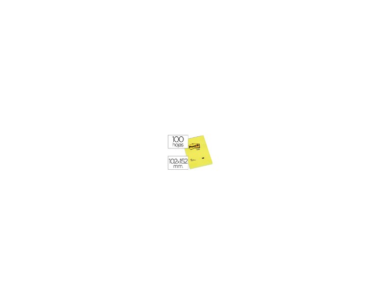 Bloc de notas adhesivas quita y pon post-it 102x152 mm con 100 hojas 659