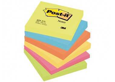 Bloc de notas adhesivas quita y pon post-it 76x76 mm neon pack de 6 blocs surtido Bloc de notas adhesivas quita y pon post-it 76x76 mm neon pack de 6 blocs surtido