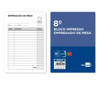 Talonario liderpapel camarero octavo sin iva 202 duplicado texto en portugues