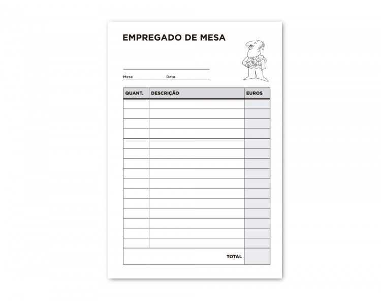 Talonario liderpapel camarero octavo sin iva 202 duplicado texto en portugues