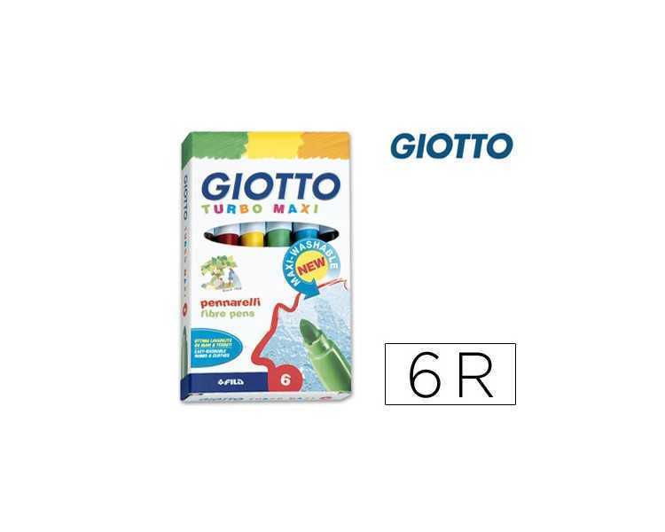 Rotulador giotto turbo maxi caja de 6 colores lavables con punta bloqueada