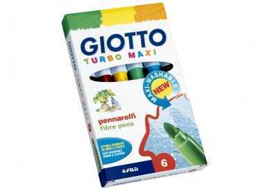 Rotulador giotto turbo maxi caja de 6 colores lavables con punta bloqueada