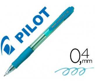 Boligrafo pilot super grip celeste retractil sujecion de caucho tinta base de aceite