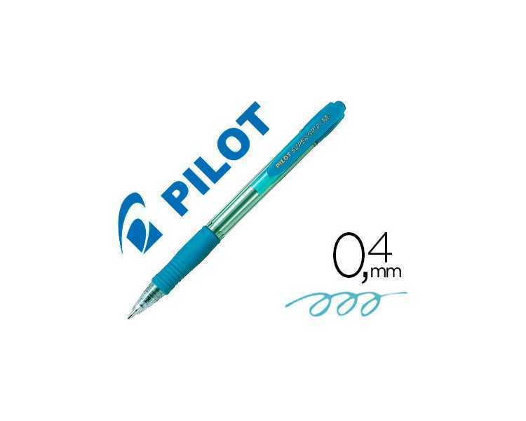 Boligrafo pilot super grip celeste retractil sujecion de caucho tinta base de aceite