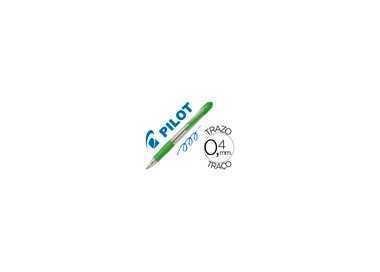 Boligrafo pilot super grip verde claro retractil sujecion de caucho tinta base de aceite