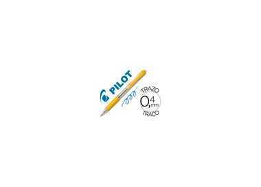 Boligrafo pilot super grip amarillo retractil sujecion de caucho tinta base de aceite