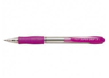 Boligrafo pilot super grip rosa retractil sujecion de caucho tinta base de aceite Boligrafo pilot super grip rosa retractil sujecion de caucho tinta base de aceite