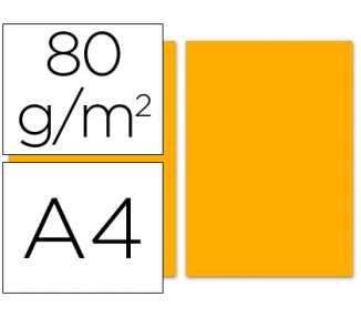 Papel color liderpapel a4 80gr naranja paquete de 100 hojas