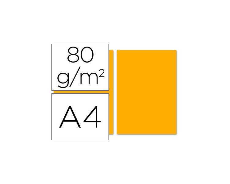 Papel color liderpapel a4 80gr naranja paquete de 100 hojas