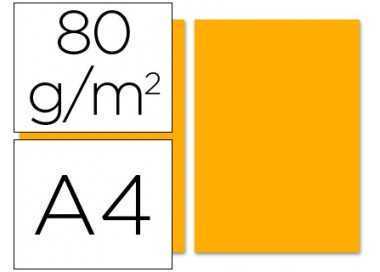 Papel color liderpapel a4 80gr naranja paquete de 100 hojas