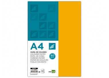 Papel color liderpapel a4 80gr naranja paquete de 100 hojas Papel color liderpapel a4 80gr naranja paquete de 100 hojas