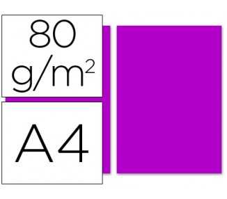 Papel color liderpapel a4 80gr fucsia paquete de 100 hojas