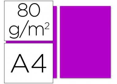 Papel color liderpapel a4 80gr fucsia paquete de 100 hojas
