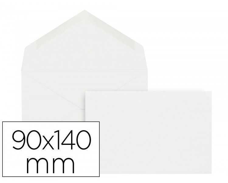 Sobre liderpapel blanco registro extra 90x140 mm caja de 100 unidades
