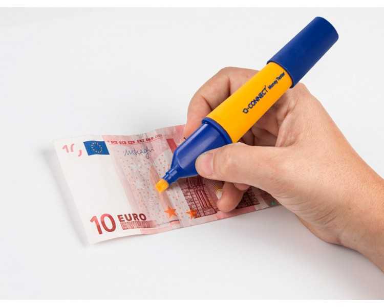 Rotulador q-connect money tester detector de billetes falsos
