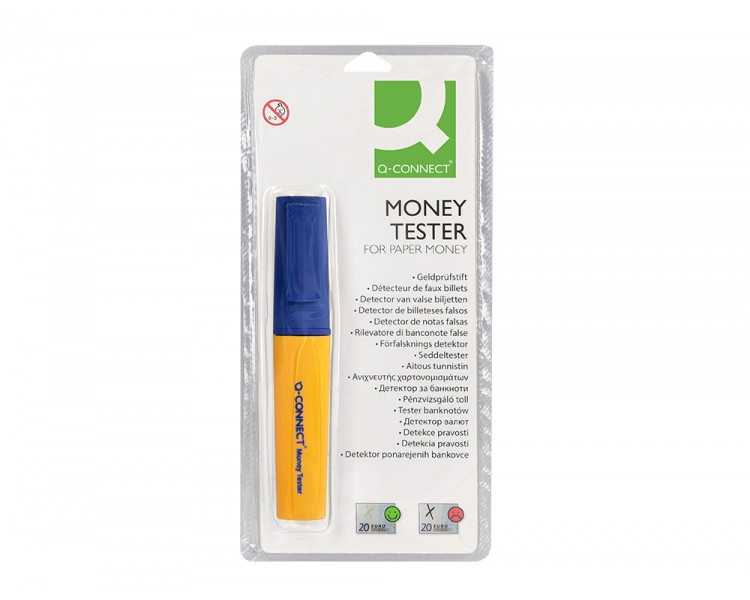 Rotulador q-connect money tester detector de billetes falsos