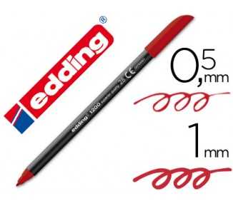 Rotulador edding punta fibra 1200 rojo ingles n.28 punta redonda 0.5 mm