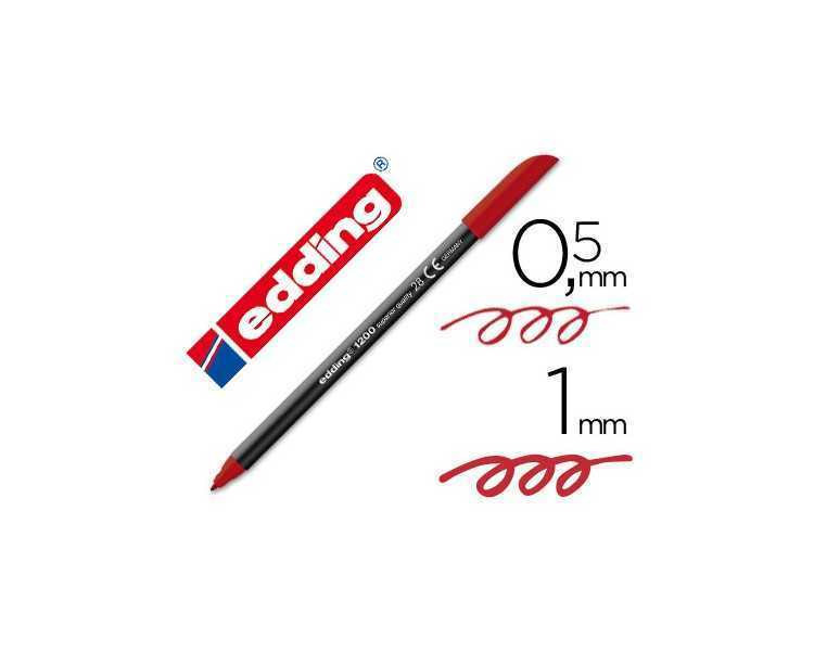 Rotulador edding punta fibra 1200 rojo ingles n.28 punta redonda 0.5 mm