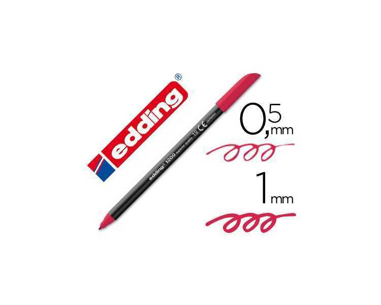 Rotulador edding punta fibra 1200 carmin n. 19 punta redonda 0.5 mm