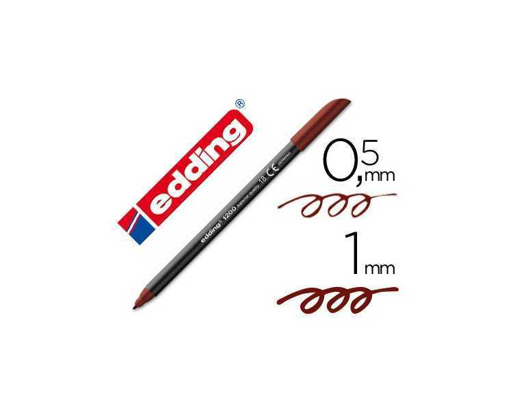 Rotulador edding punta fibra 1200 marron oscuro n. 18 punta redonda 0.5 mm