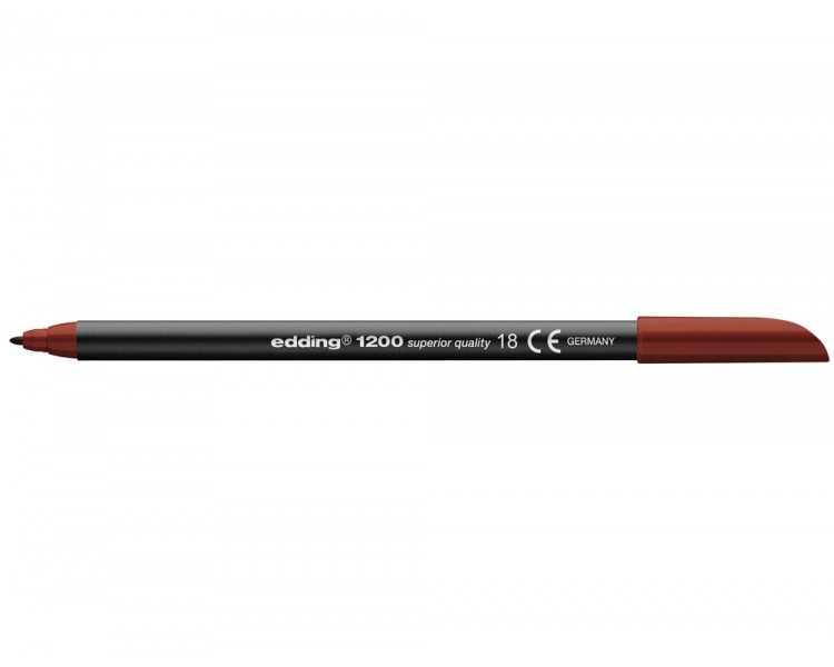 Rotulador edding punta fibra 1200 marron oscuro n. 18 punta redonda 0.5 mm