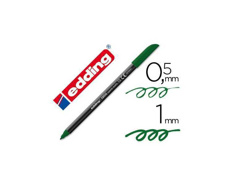 Rotulador edding punta fibra 1200 verde oliva n.15 punta redonda 0.5 mm
